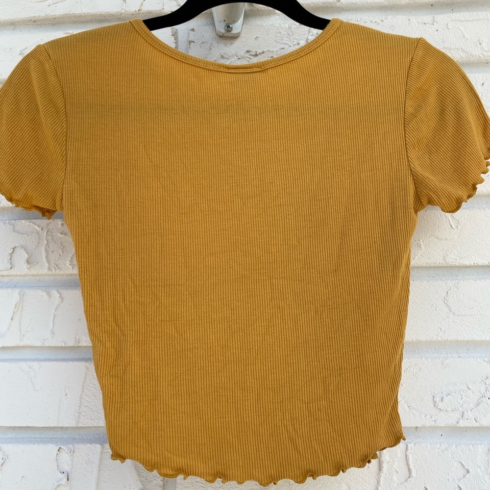 Yellow Ribbed Crop Top - Picture 2 of 2